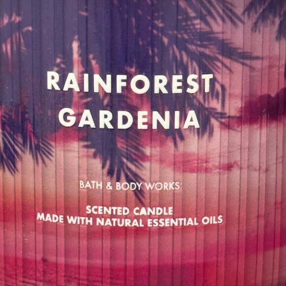 BBW Rainforest Gardenia Bath & Body Works 3 Wick Candle - Picture 3 of 10